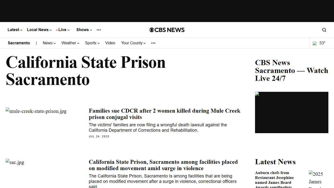 California State Prison Sacramento news - Today’s latest updates - CBS Sacramento